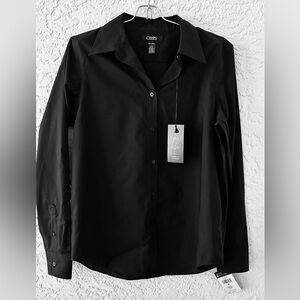 NEW Chaps Classic Black Buttondown Shirt—Perfect Wait Staff Shirt